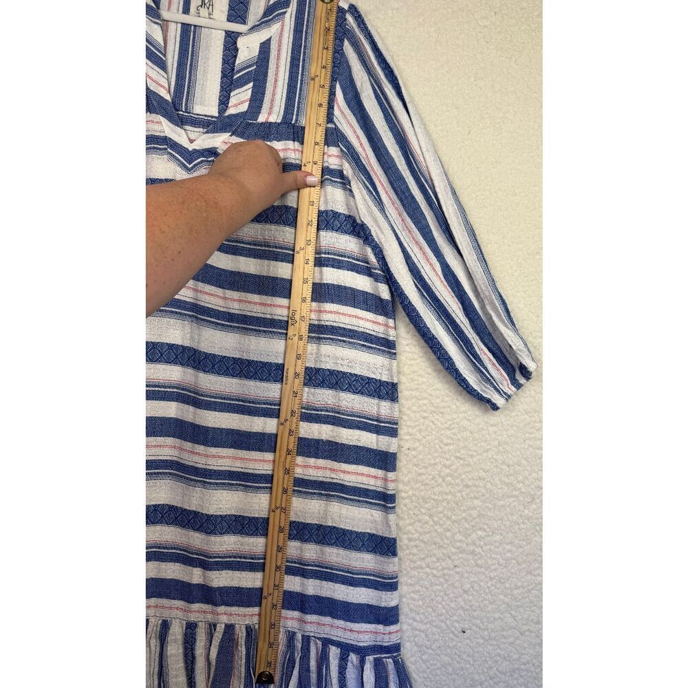 dRA Los Angeles Maxi Dress Tiered‎ Cotton Anthro Brand Striped Cottagecore Sz M - Picture 7 of 11